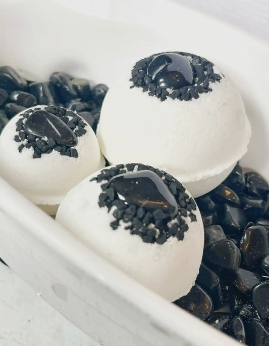 Obsidian and Black Lava Salt Bath Bomb