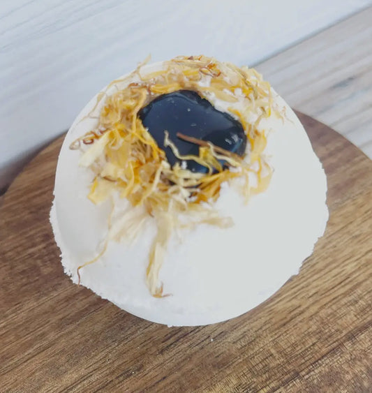 Smoky Quartz with dried flowers