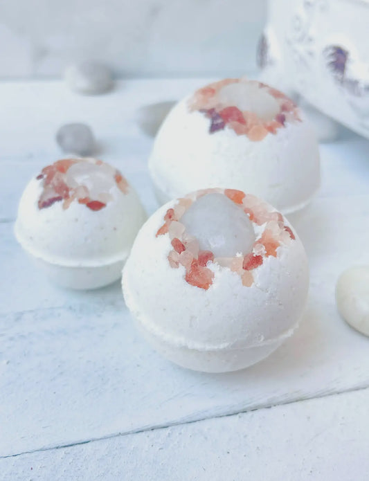 Quartz and Pink Himalayan Salt Bath Bomb